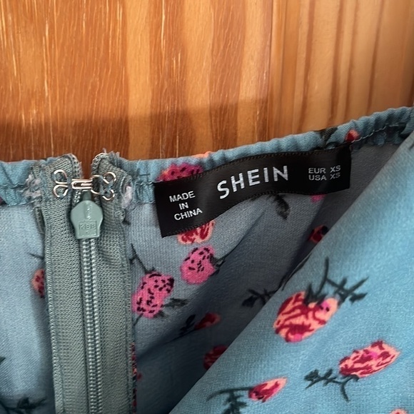 Shein Knot Front Ruffle Trim Floral Dress - Picture 8 of 10